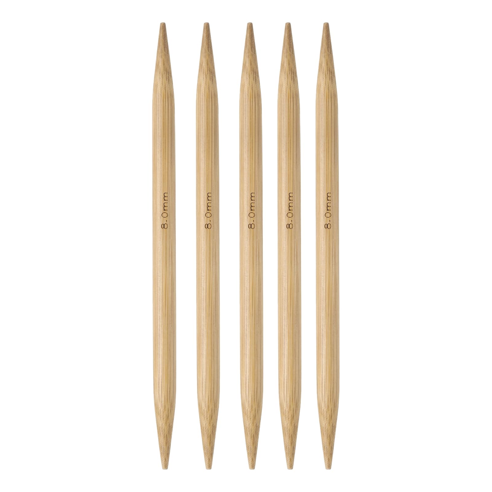 HARFINGTON 5 agujas de tejer de bambú de doble punta tamaño US 11 (8 mm) carbonizadas rectas de 6 pulgadas (15 cm) para proyectos de hilo creativos hechos a mano