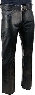 Classic Fit 5 Pocket Leather Pants for Men - Premium...