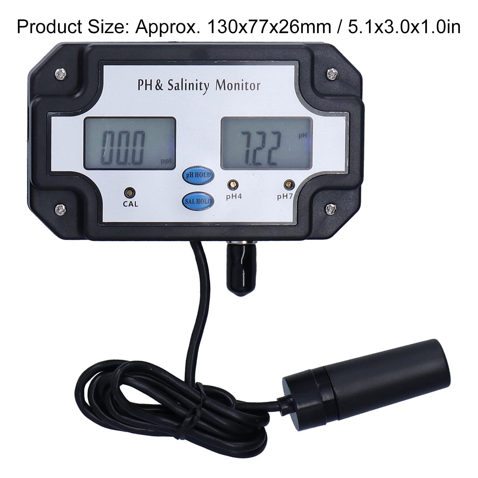 Alvinlite Tester della qualità dell'Acqua, Monitor idroponico Professionale PH‑2685 DC 6V Mini ATC per salinità PH ad Alta precisione(230V)