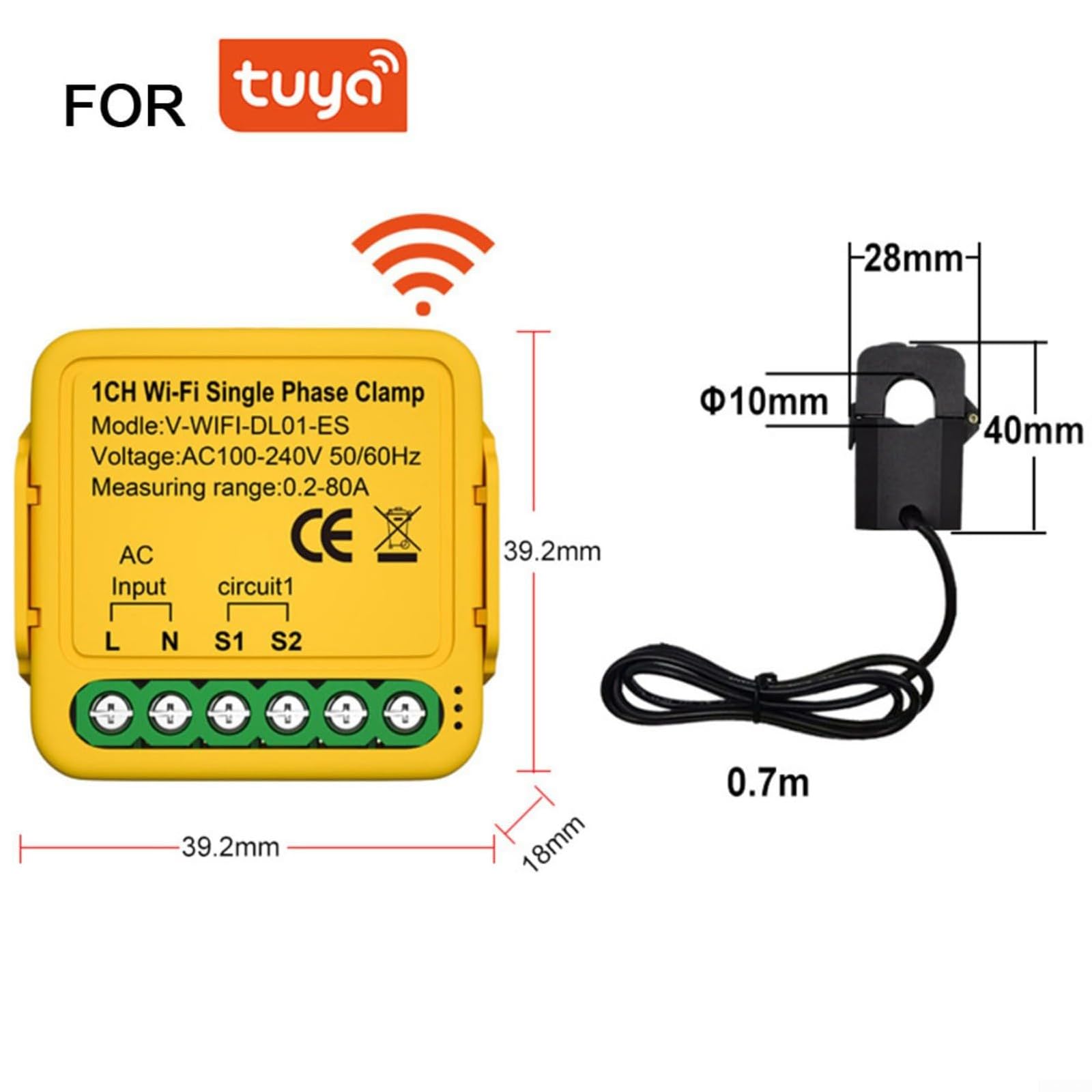 Misuratore Energia WiFi TUYA 2 Vie - Monitoraggio Consumi In Tempo Reale