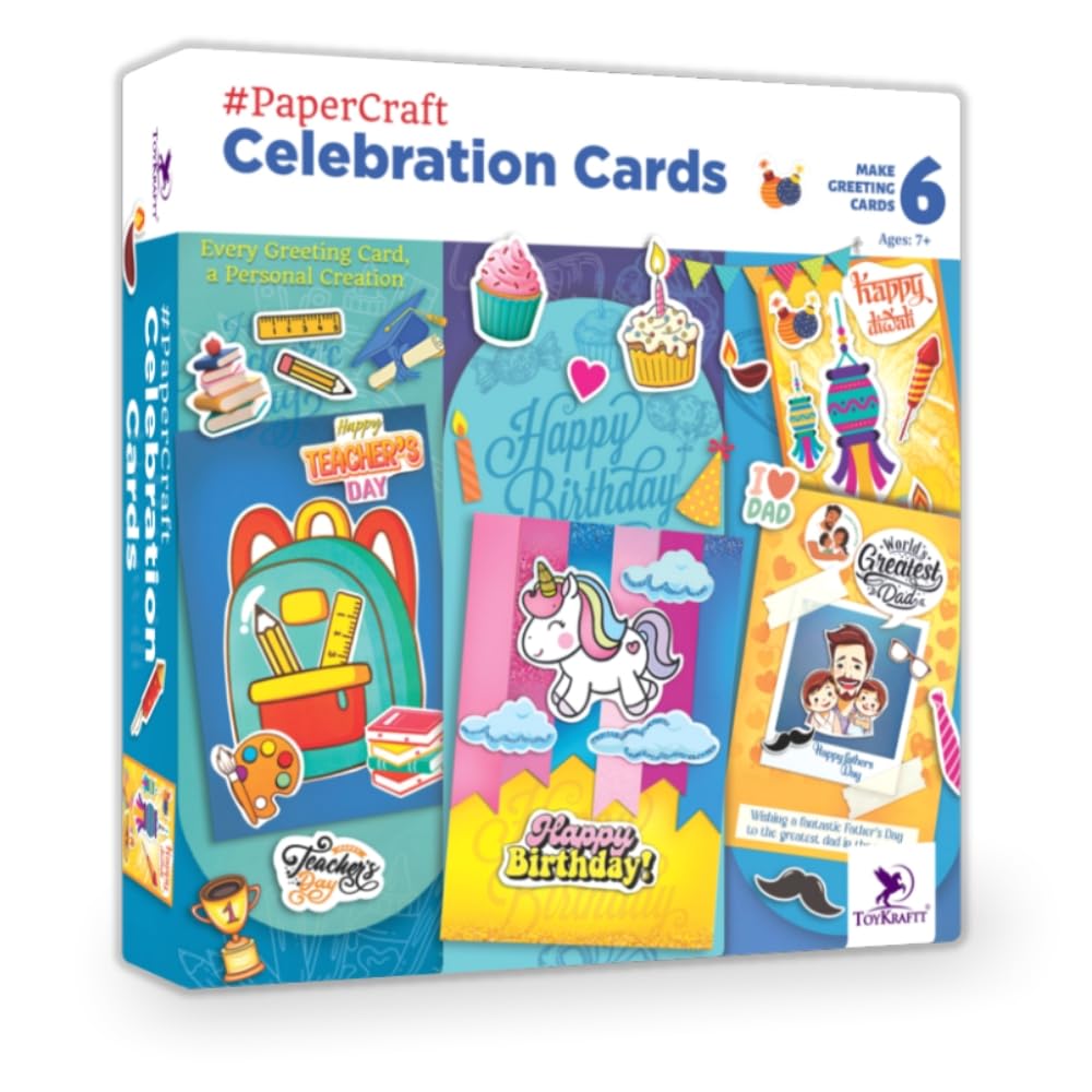 ToyKrafttCelebrate with Greeting Cards| Card Making DIY Craft Kit for Girls Boys| Christmas Gift| Art and Craft Kit for 7+ Years Old