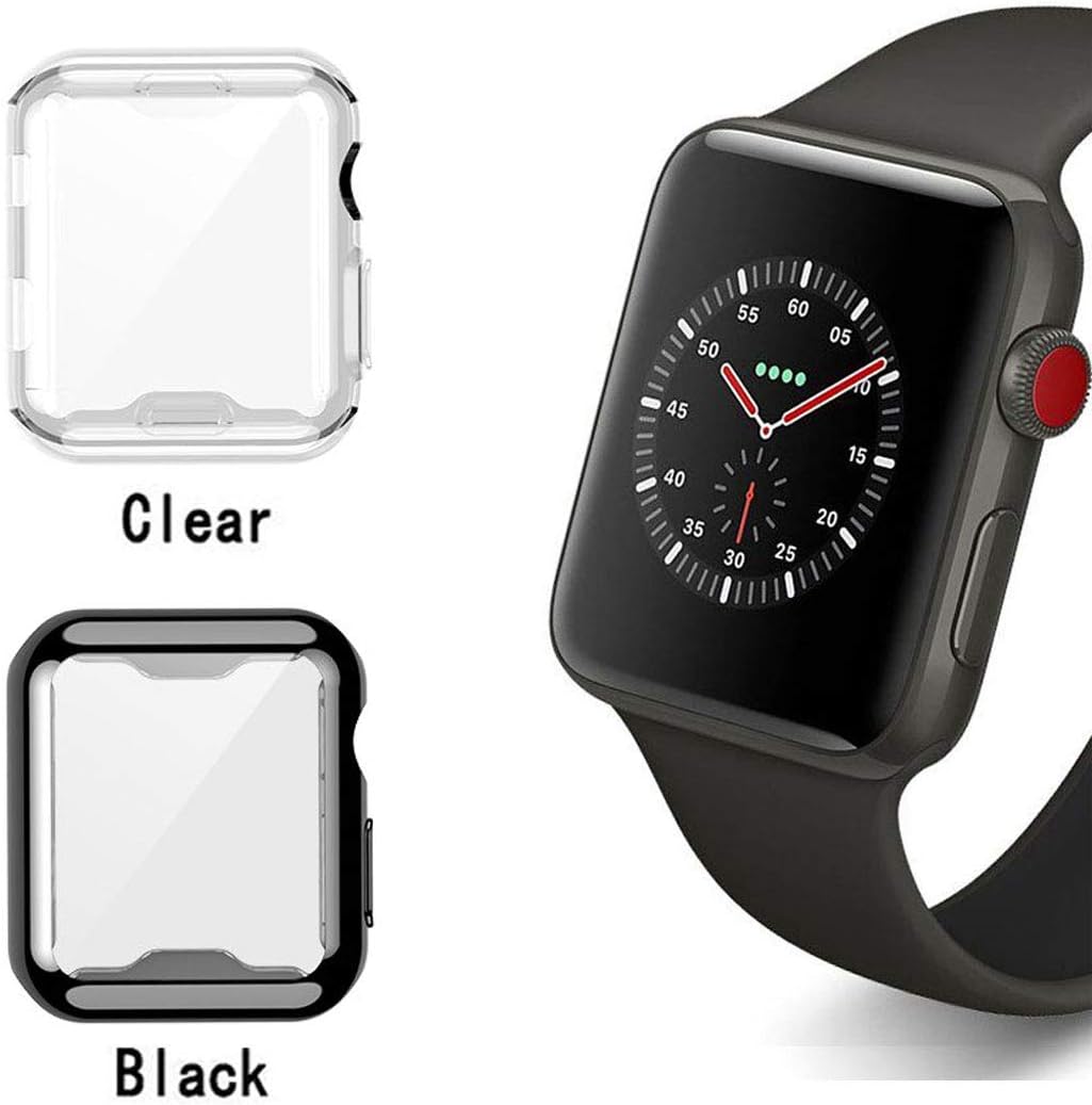 KPYJA Series 4/Series 5 Case for Apple Watch 40mm Screen Protector, iWatch Overall Protective Case TPU HD Clear Ultra-Thin Cover for Apple Watch Series 5 (40mm, Black+Clear)