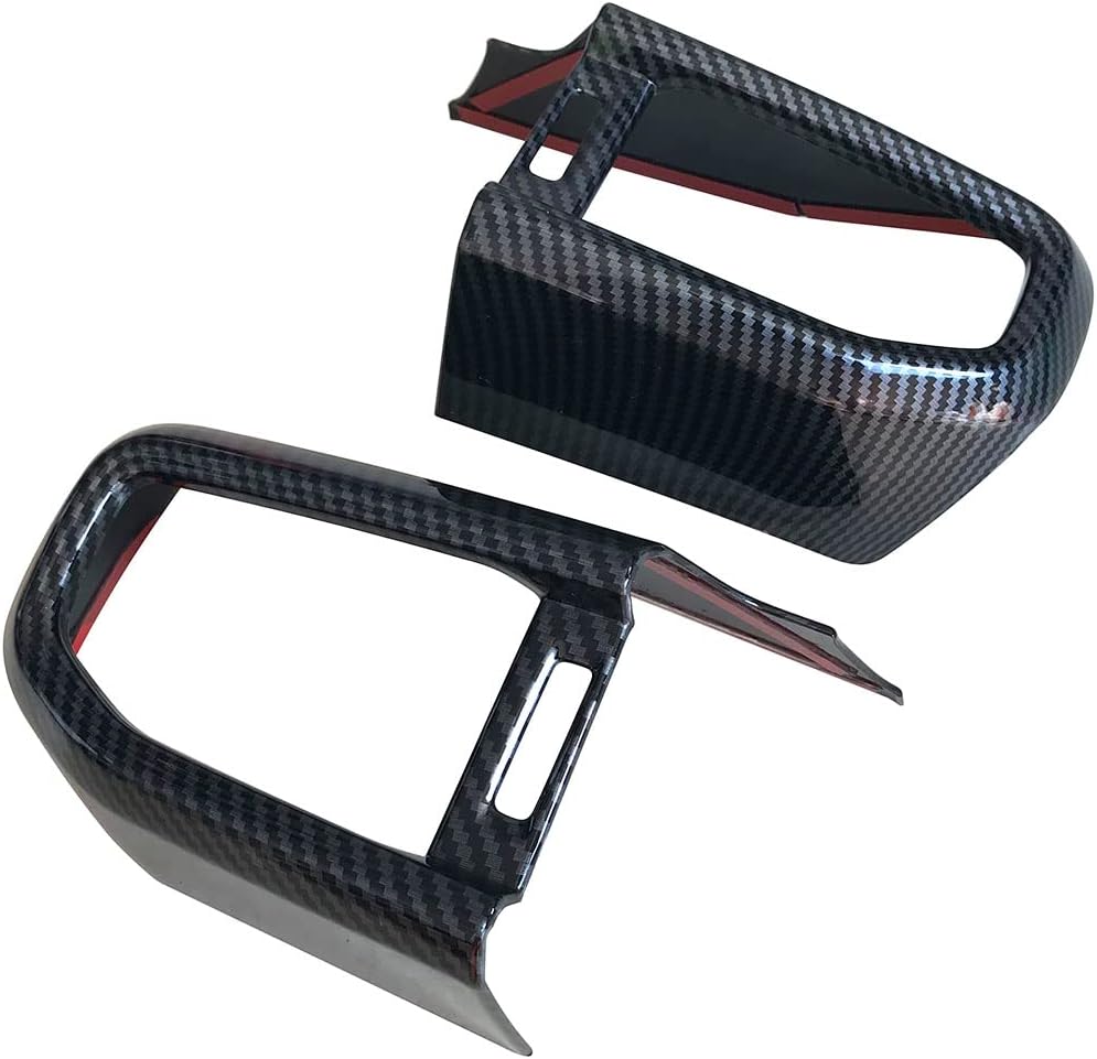 ruihe 2pc Carbon Fiber Color Centre Air Conditioning Dashboard Vent Cover Trim Fit for Ford Explorer 2020 2021 2022 2023 with Low Version