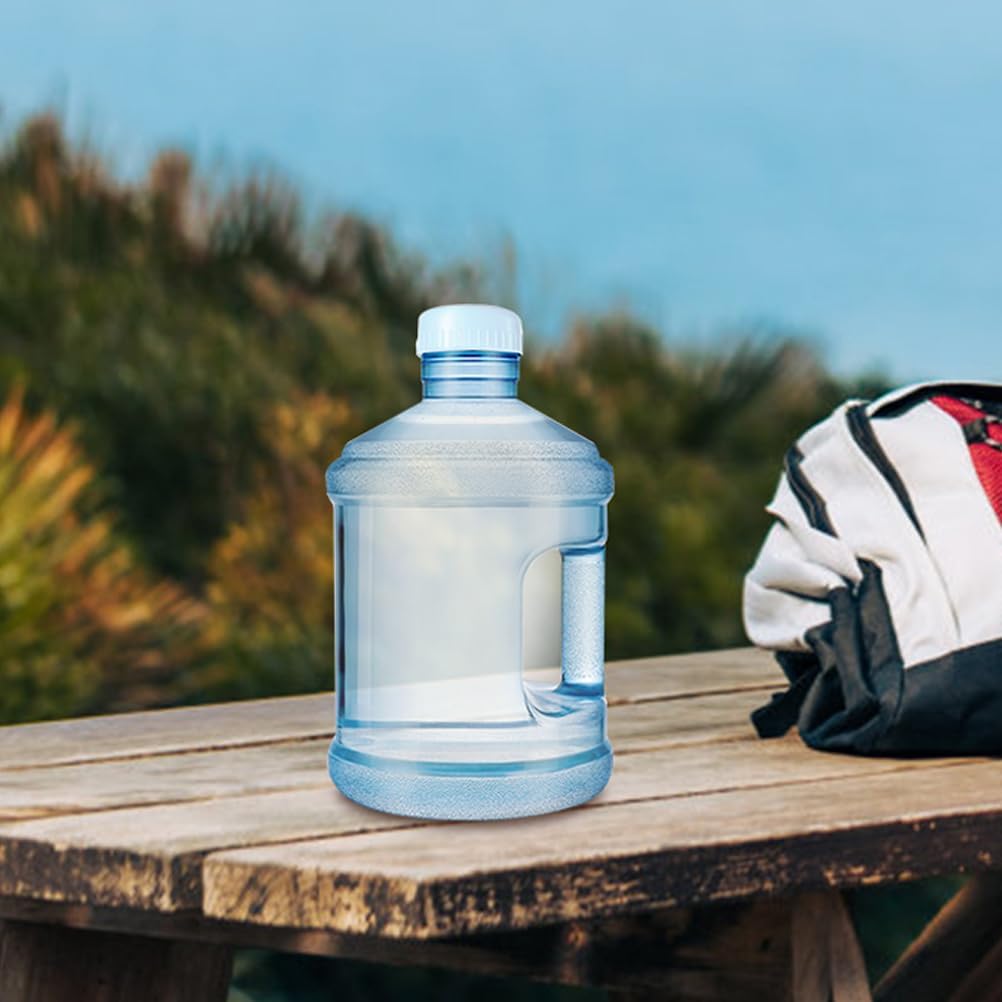 Kisangel Portable Water Jug Pc Camping Water Container with Handle Large Mouth for Easy Filling and Pouring Transparent Outdoor Container for Car Driving Hiking Fresh or Salt 9.84X6.10X6.10In