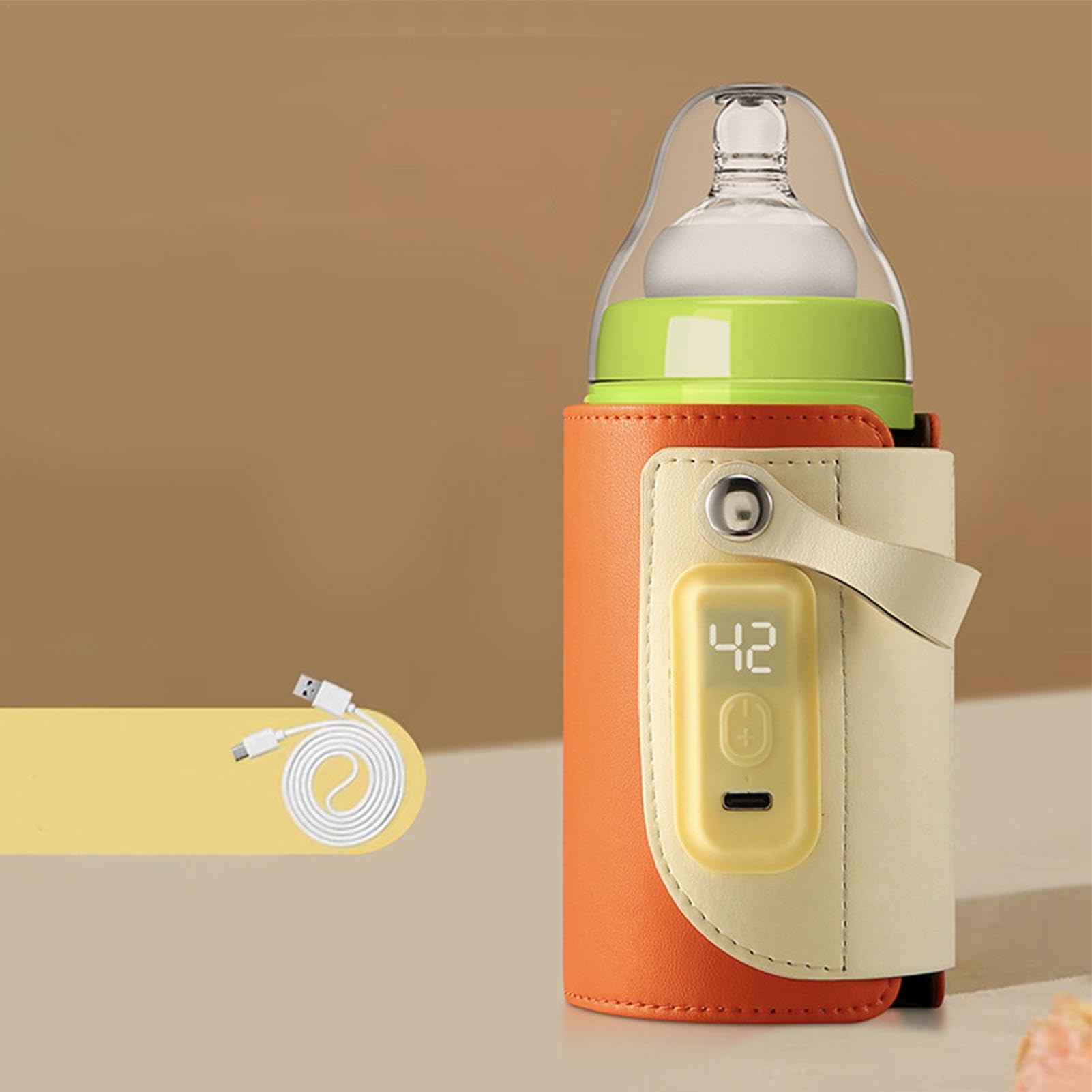 Chauffe-biberon sans fil en microfibre, rechargeable, résistant à l'usure, réglable pour, maison
