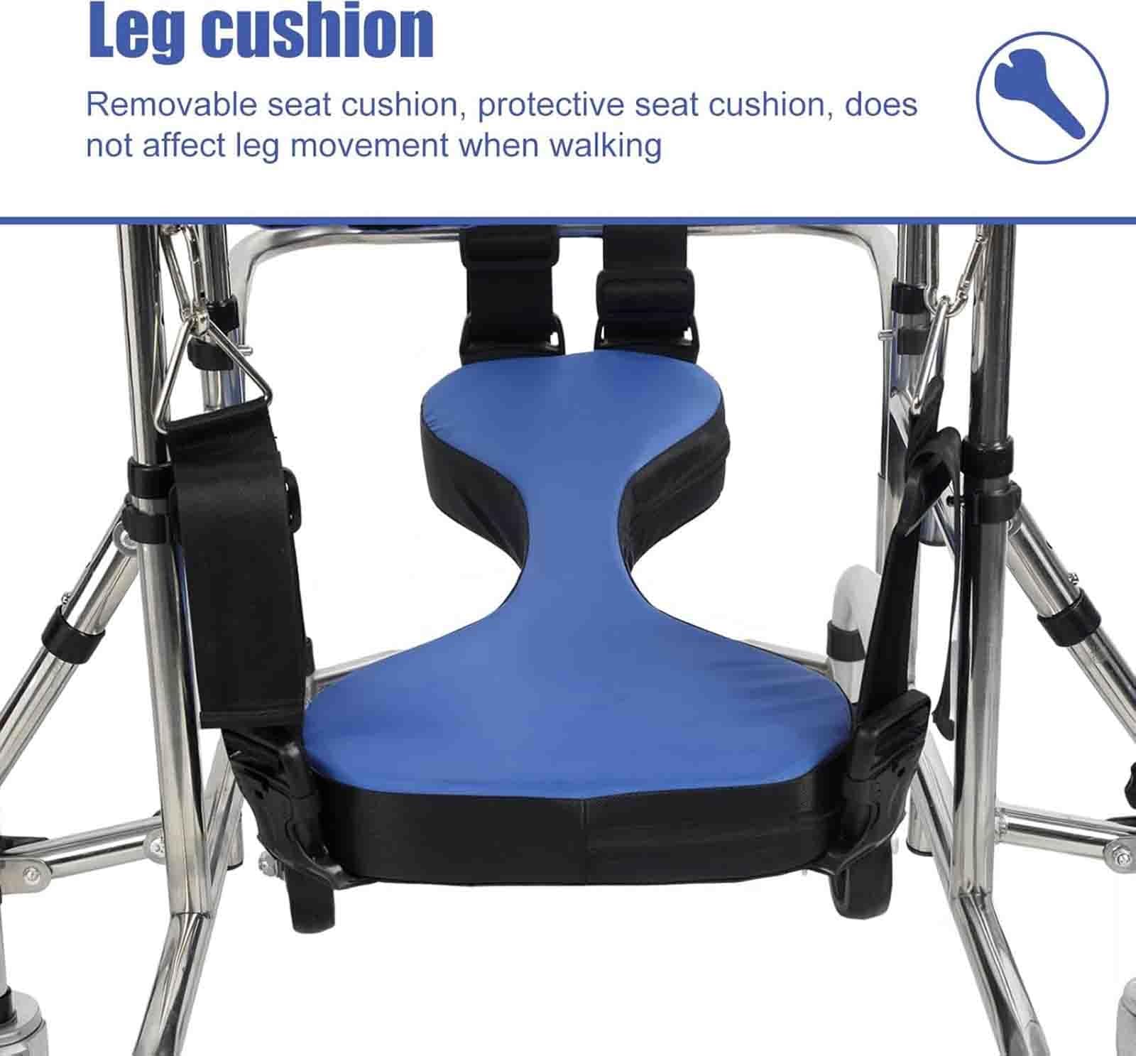 Andador pediátrico de altura y anchura ajustables con 6 ruedas y diseño antivuelco; andador de rehabilitación plegable para niños de 85 a 130 cm