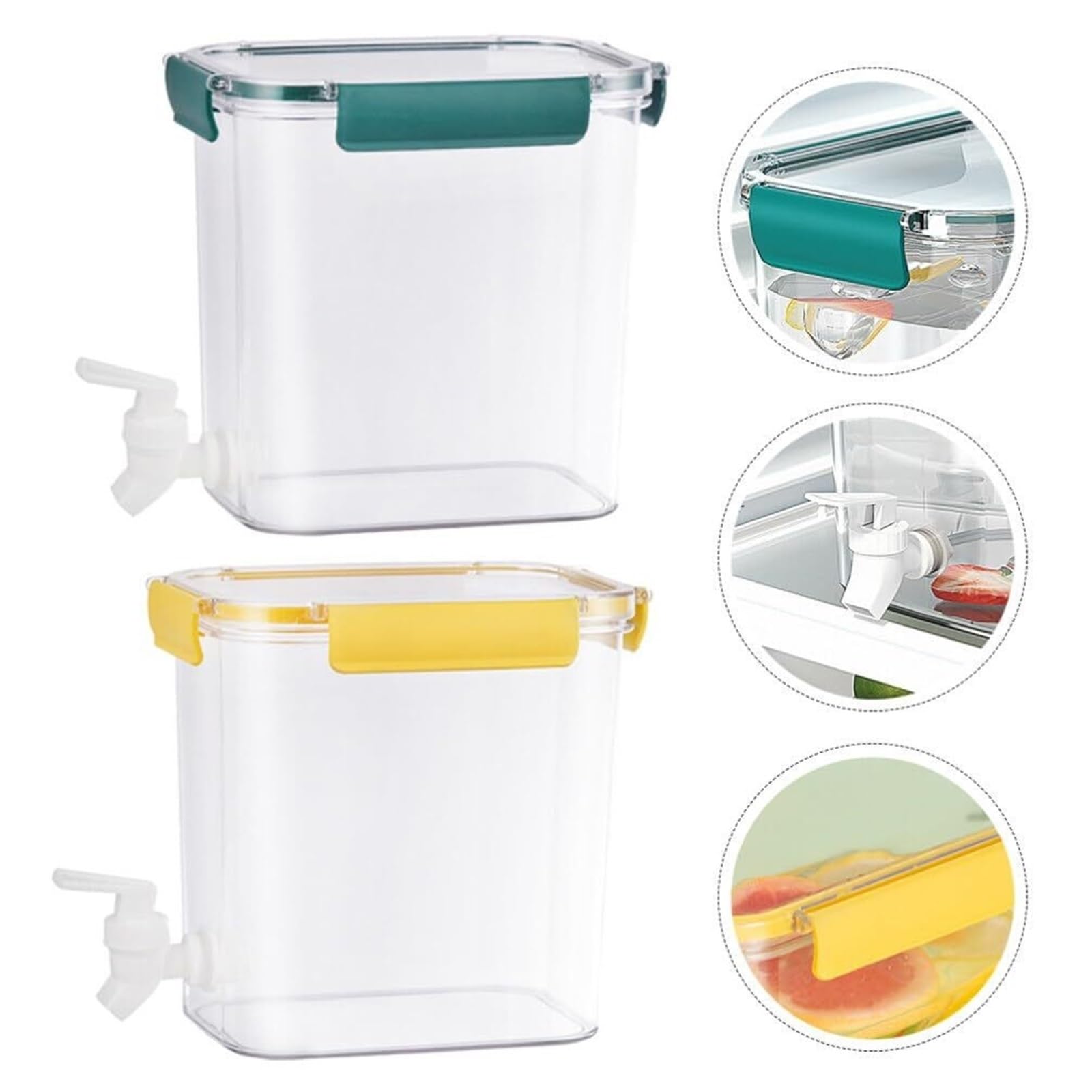 Dispenser Bevande per Festa Distributore di Bevande da 2 Pezzi con Rubinetto, Distributore di Bevande for Frigorifero, in Plastica Spillatore Birra da Tavolo