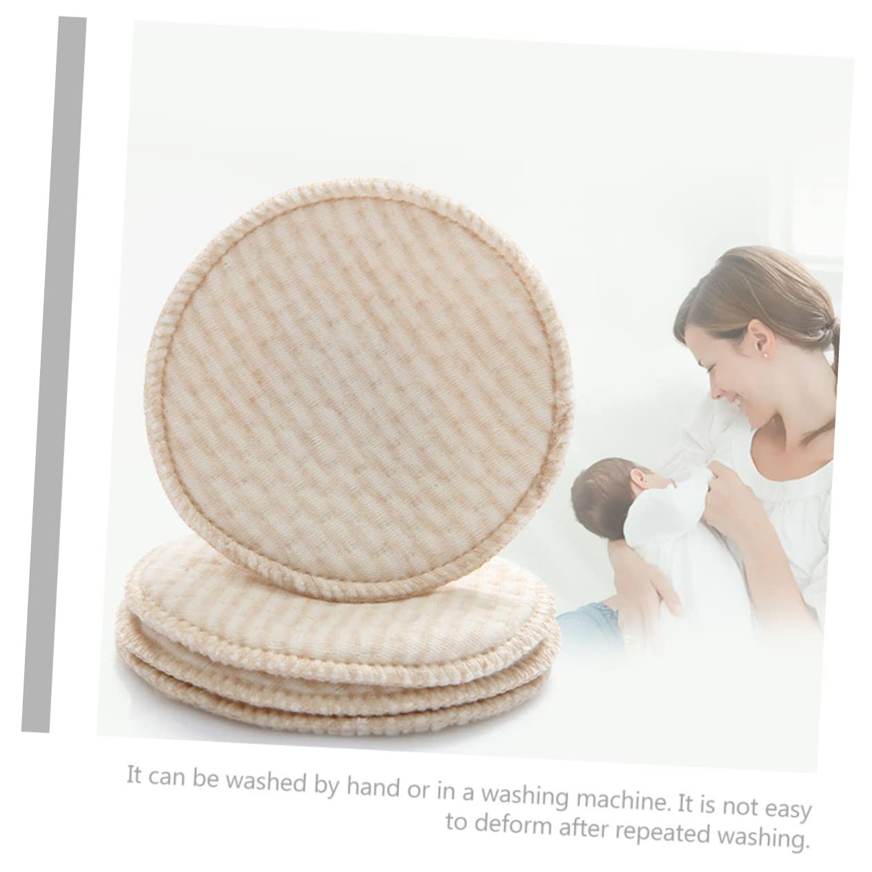 SECFOU 12pcs Reusable Breast Pads Washable Nursing Pads Cotton Feeding for Mom Breast-Feeding Essential Galactorrhea Cushions