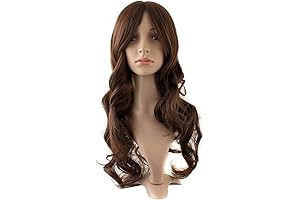Charming Wavy Wig: Dark Brown, Long, and Luxurious