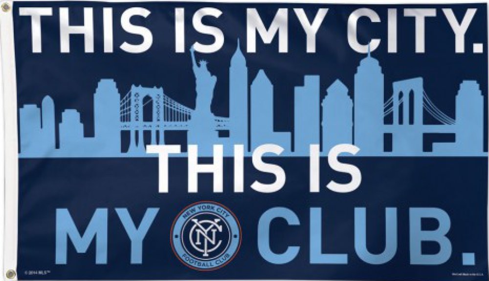 Flaggenfritze Flagge MLS New York City FC - 90 x 150 cm + gratis Aufkleber