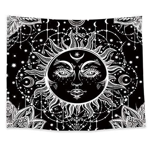 Soyon Bohemian Sun Tapestry Wall Decor Black And White Wall Hanging Dorm Decor Hippie Room Decor Indoor Outdoor Wall Decoration Wall Art 59 In X 50 In Buy Online In Cayman Islands At Cayman Desertcart Com Productid 171871543