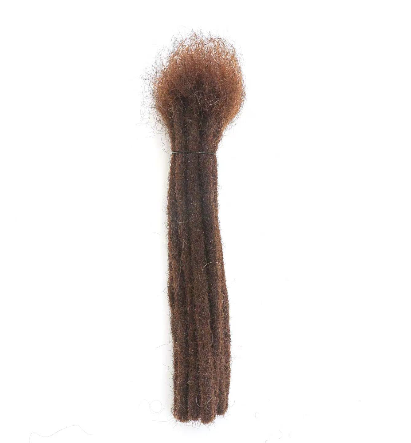 Brown Color Dreadlock Extensions Human Hair Color 4 0.8cm Width 8inch 20 Strands Handmade Human Hair Locs For Men/Women