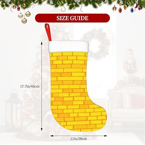 Miniatura 4 de Brick Road - Medias de Navidad grandes de 17.7 pulgadas para festividades, fiestas de Navidad, chimenea, decoración familiar de calcetines colgantes