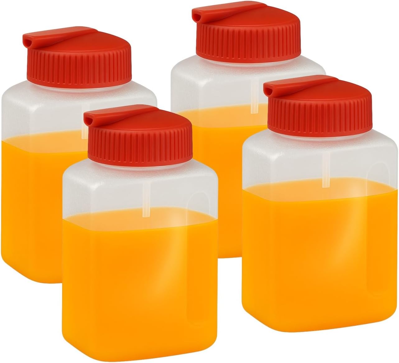 Tribello Small 8oz Water Bottle With Straw, Reusable Plastic Leak Proof Water drink Bottle With Flip Straw Lid, BPA-free, 4 Pack (4 Pack)