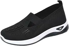 Tênis feminino ortopédico respirável macio suporte de arco, sapatos de espuma para diabetes sapatos esportivos antiderrapantes para caminhada