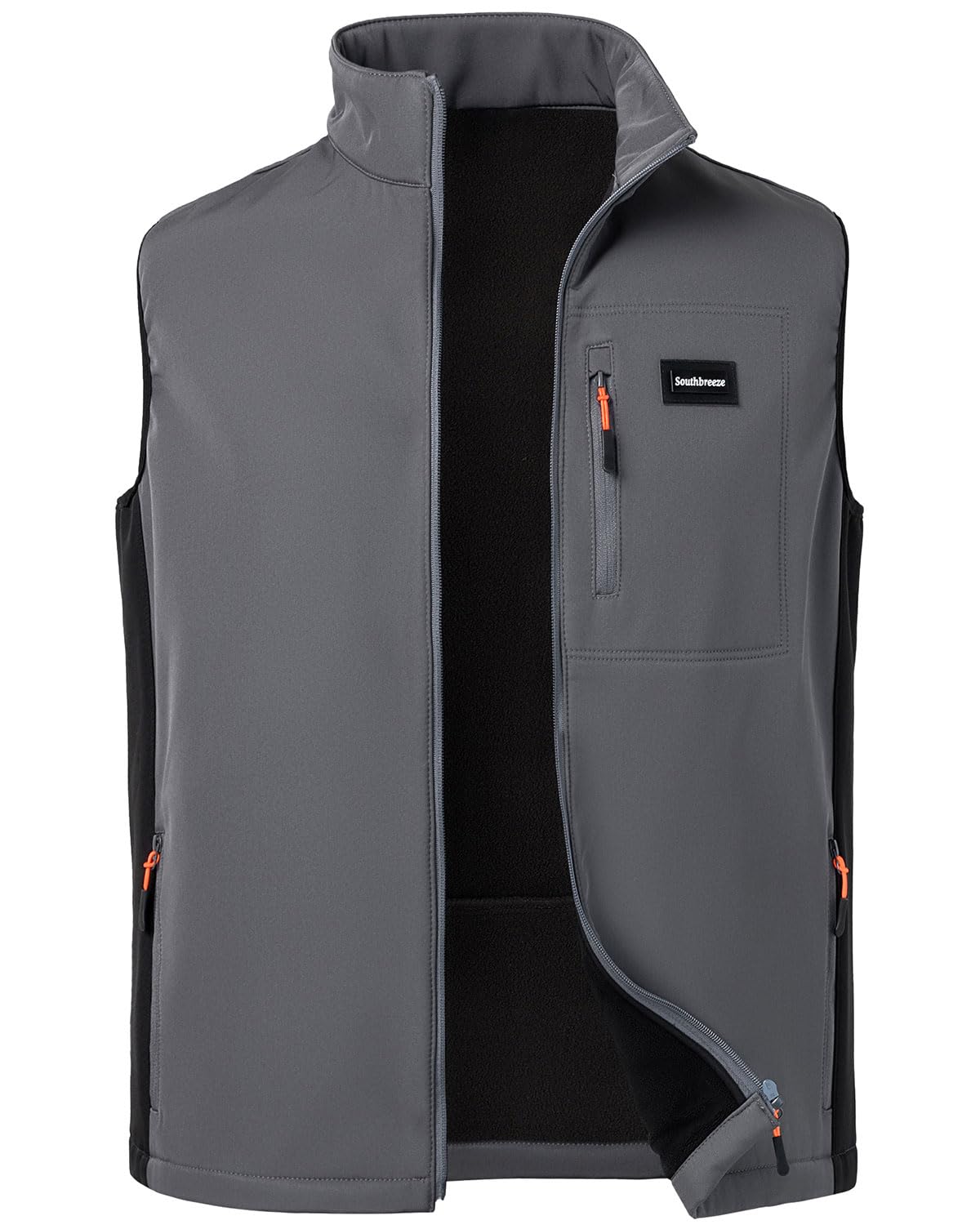 Chaleco softshell contra el frío para hombre con forro polar interior transpirable 8