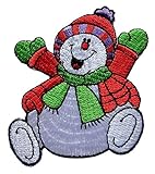 Smiley Face Snowman Christmas X-mas for Children Kids Bags Jeans Jackets Embroidered Iron on Patch Free Shipping