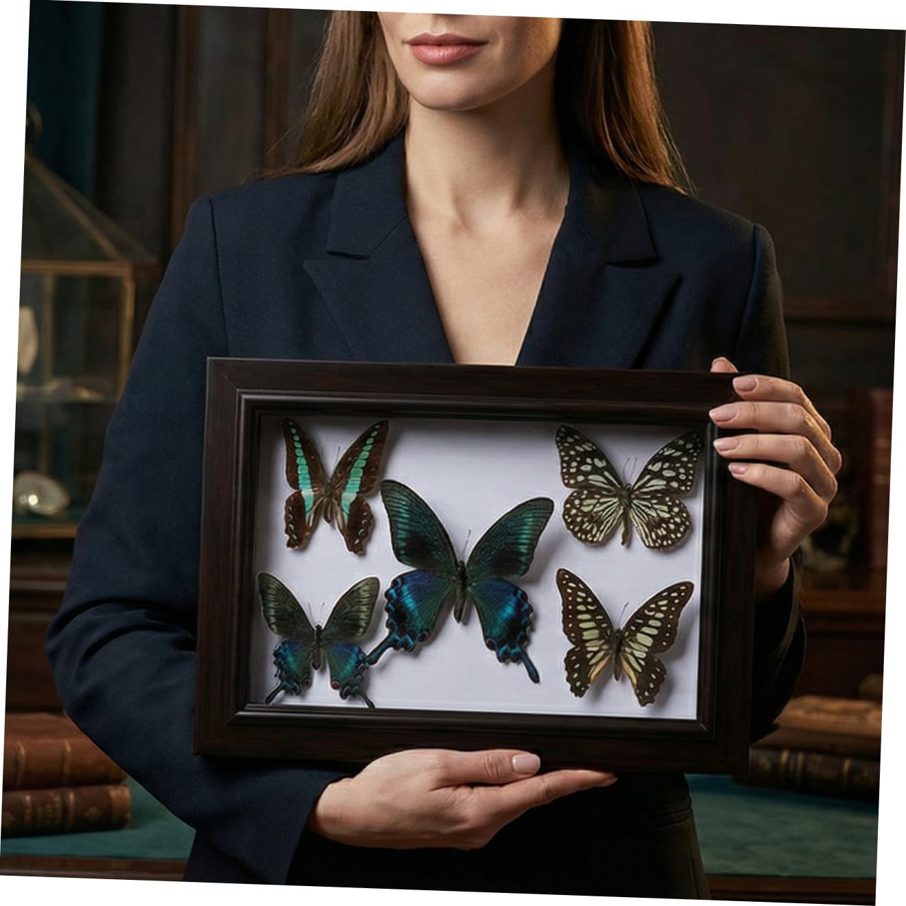 Marco de Muestra de Mariposas de Madera para Colgar en Pared