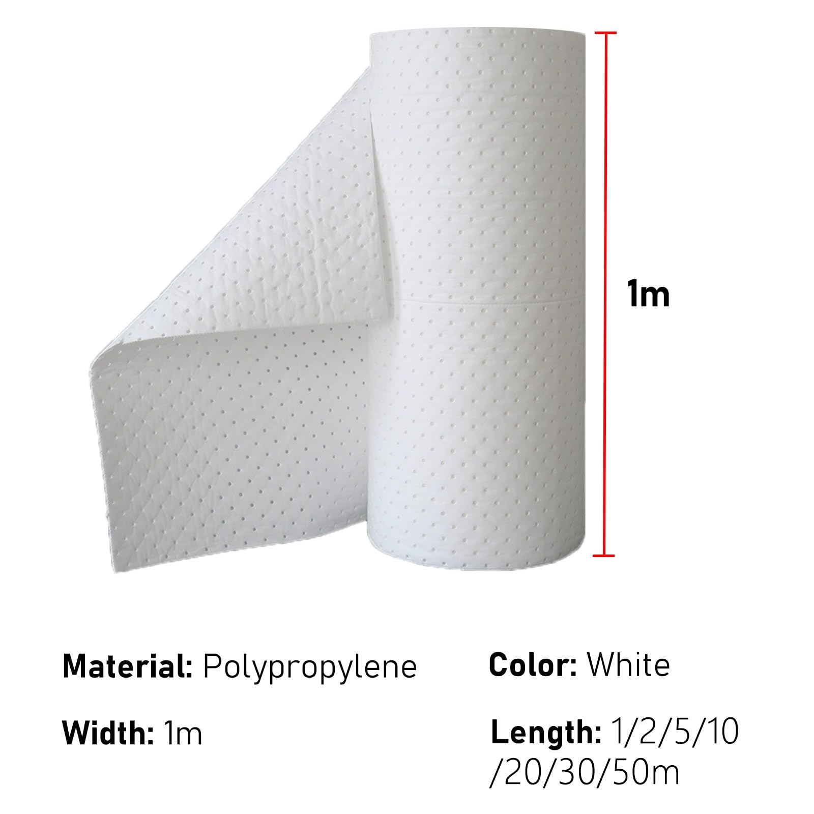 Chaussettes Absorbantes pour Huile Rouleau de tapis absorbant pour huile uniquement, 39,4 po de largeur, tampon en polypropylène absorbant l'huile, la graisse pour serpent, pour absorber tout fluide à