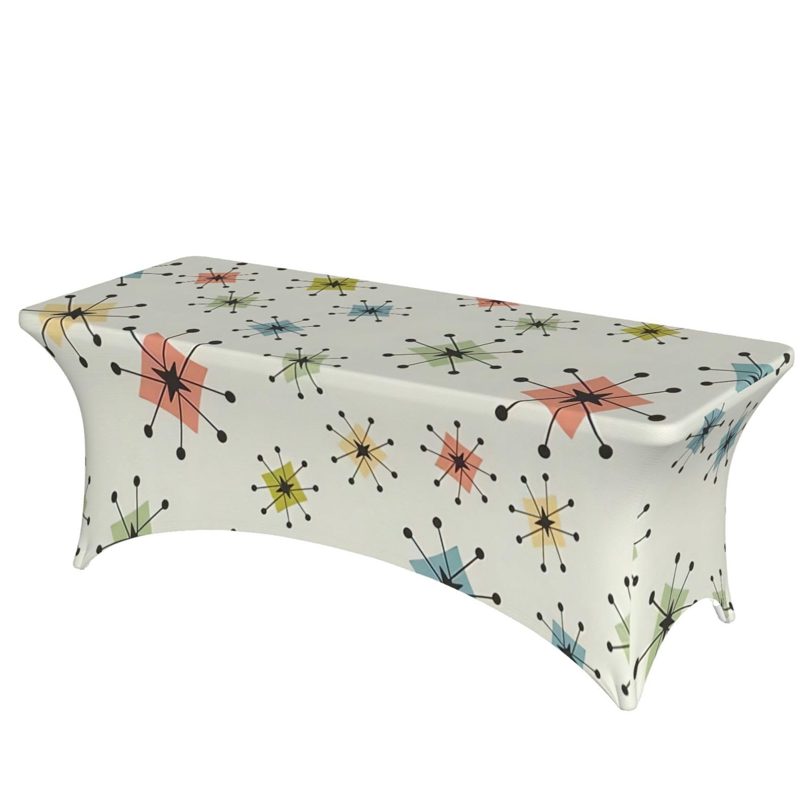 AYYQWE Absctract Geometric Pattern Space Print Elastic Rectangular Tablecloth For Banquet Outdoor Picnics Office Table Cover