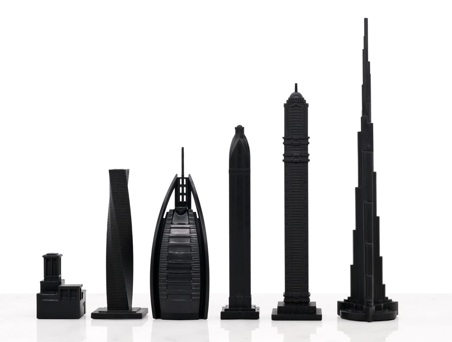 Skyline Chess - Acrilico New York Vs Dubai Edition - con B/W Hatch board