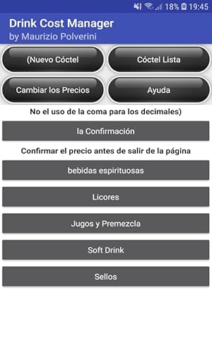 Drink Cost - Bar Manager