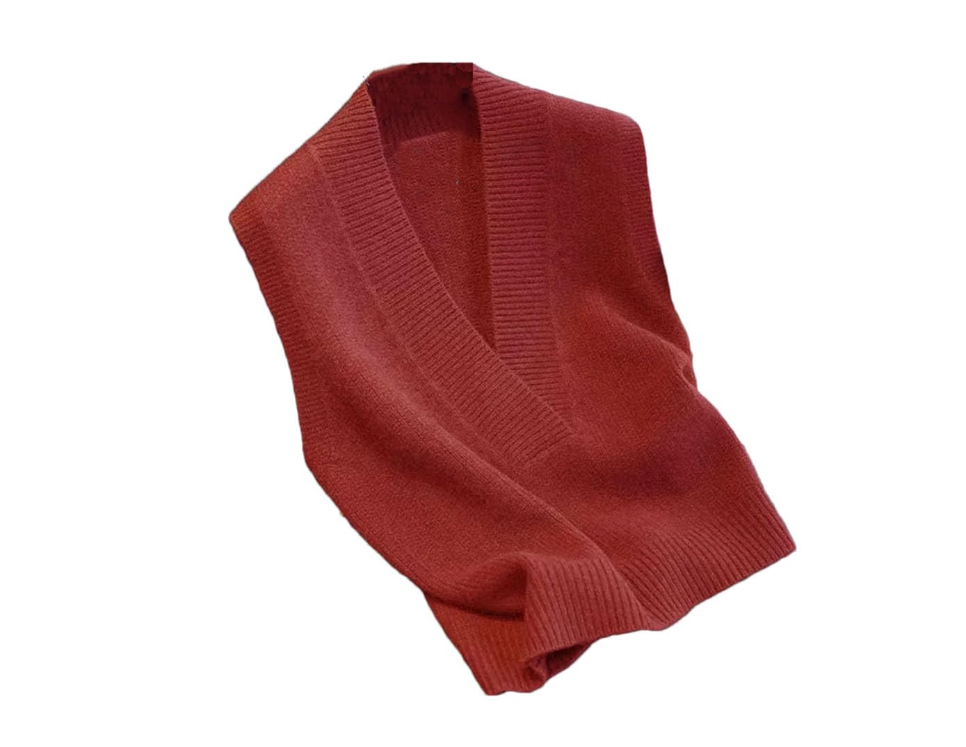 Maglione lavorato a maglia da donna Top da donna senza maniche con scollo a V solido pullover gilet femminile casual con scollo a V solido