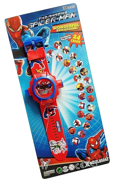 TKE Digital Watch/Spiderman Watch for Kids/Projector Watches for Boys & Girls, Plastic & Multicolor Watch for Childrens