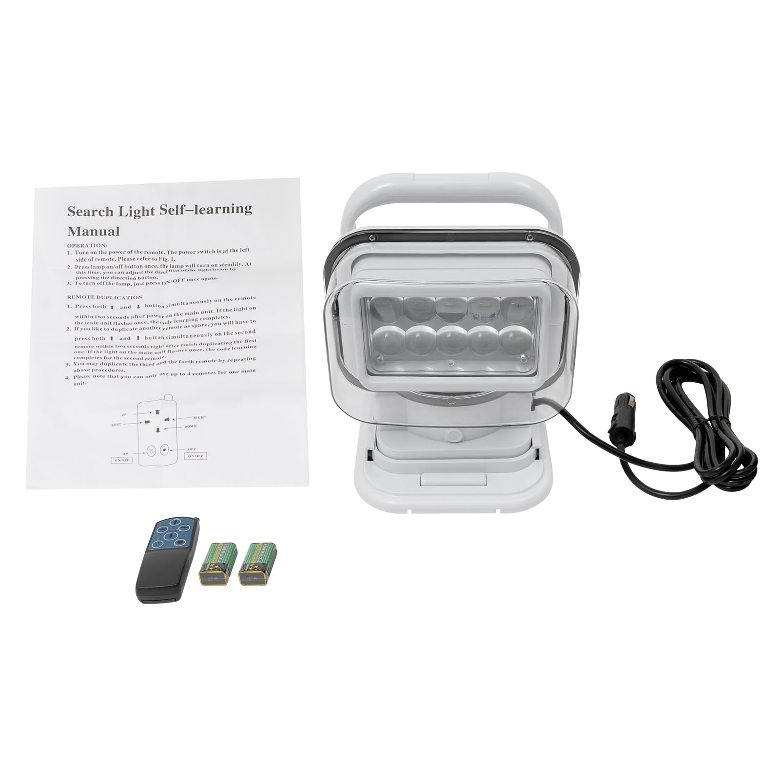 9 – 32 V 50 W telecomando LED luce da lavoro per fuoristrada, camion, ATV, camion, macchine agricole, barche, 6500 K (bianco)