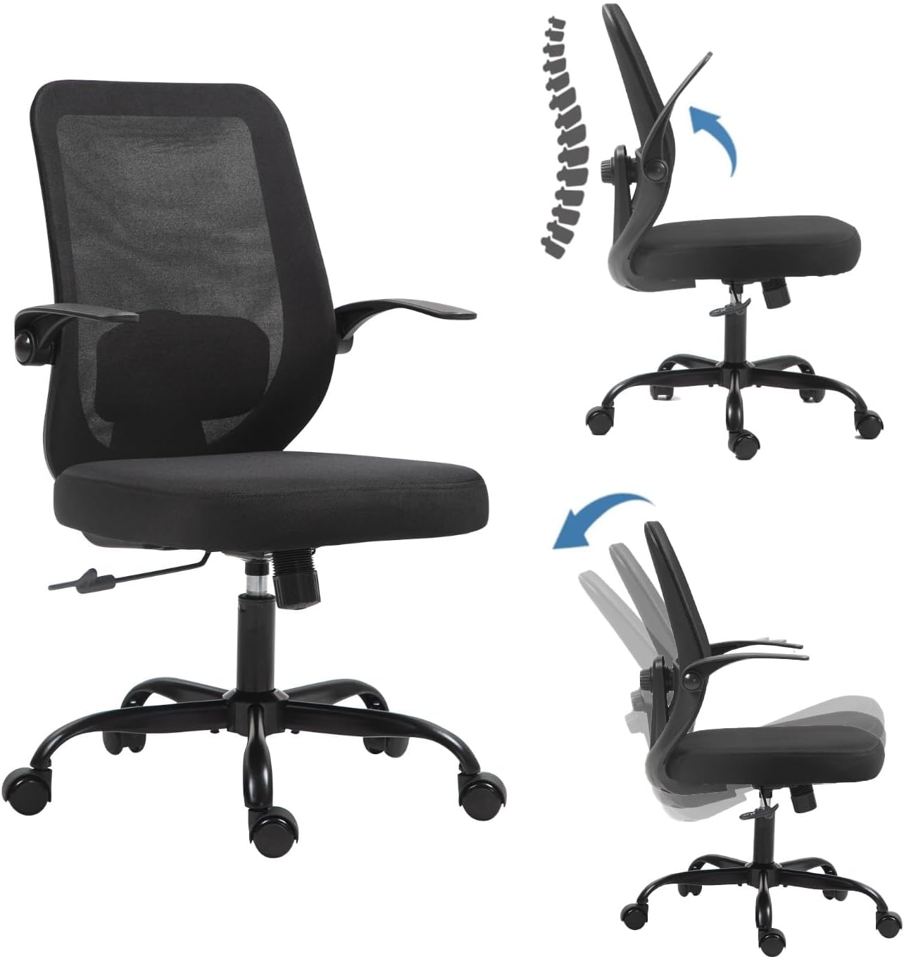 Ergonomus Silla de Oficina Ergonómica con Apoyabrazos Abatibles y ...