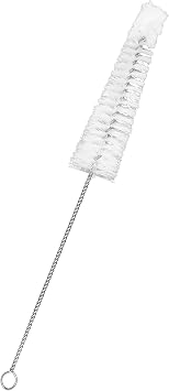 EISCO Tapered Nylon Cleaning Brush with Cotton Yarn Tip, 8.75" - Twisted Stainless Steel Wire Handle - Ideal for 0.5" - 0.75" Diameter Test Tubes, Bottles, Flasks, Cylinders, Jars, Vases, Cups