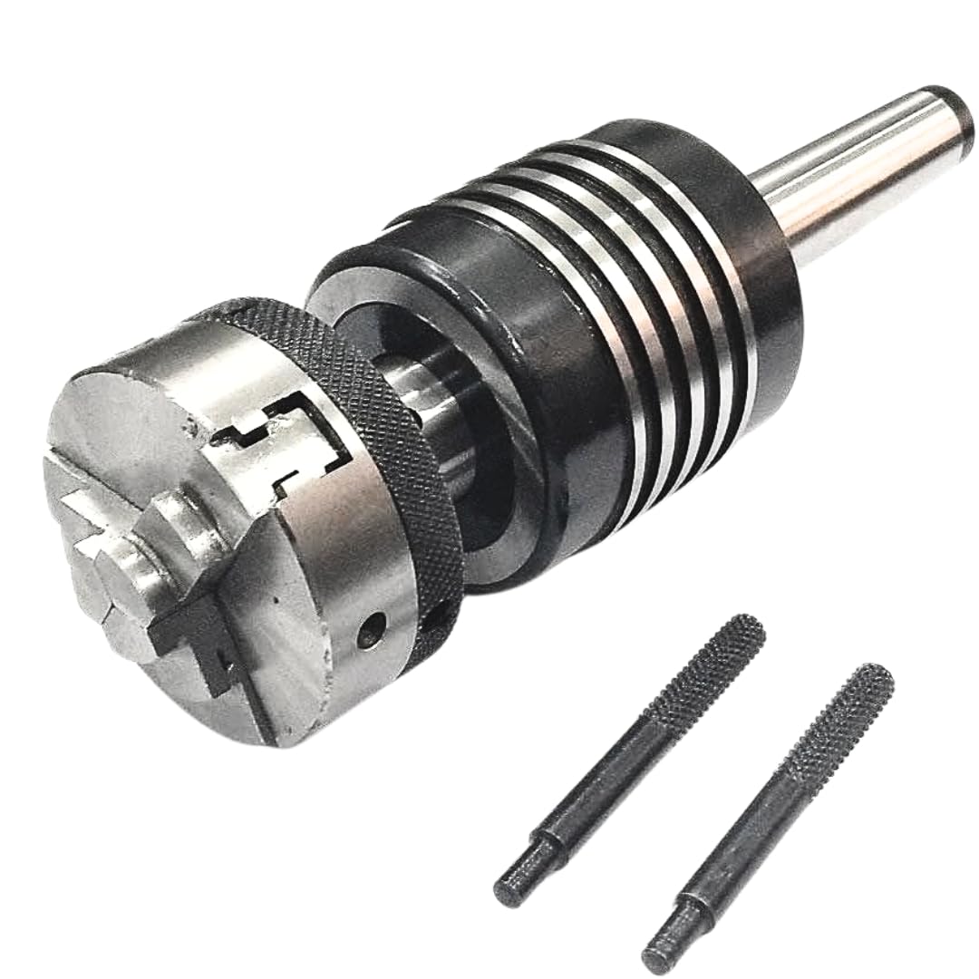 ML7 Super 7 Lathe Revolving Live Center Threaded With Self Centering Chuck-Lathe's Tailstock (MT3 -M12 X 1 w/ 50 mm 3 Jaw Self Centering Chuck)