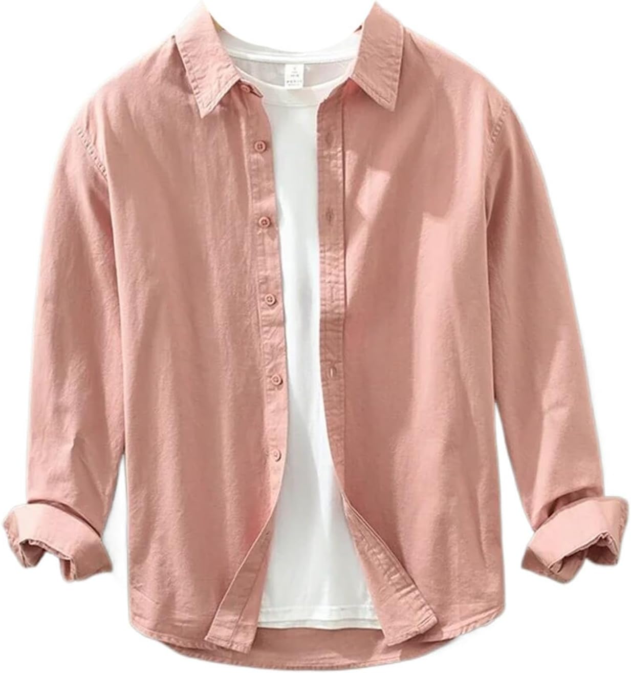 Mens Long Sleeve Shirt Plain Shirt for Men Work Tops Autumn Men's Loose Casual Shirts
