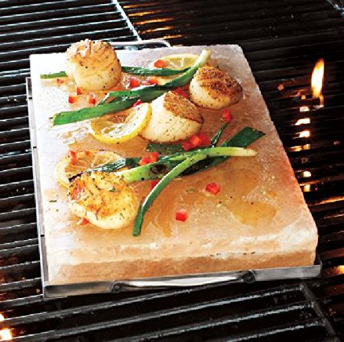 IndusClassic SSP-05 Himalayan Salt Block, Plate, Slab for Cooking, Grilling, Seasoning, And Serving (8X8X1.5) - Thumbnail 4