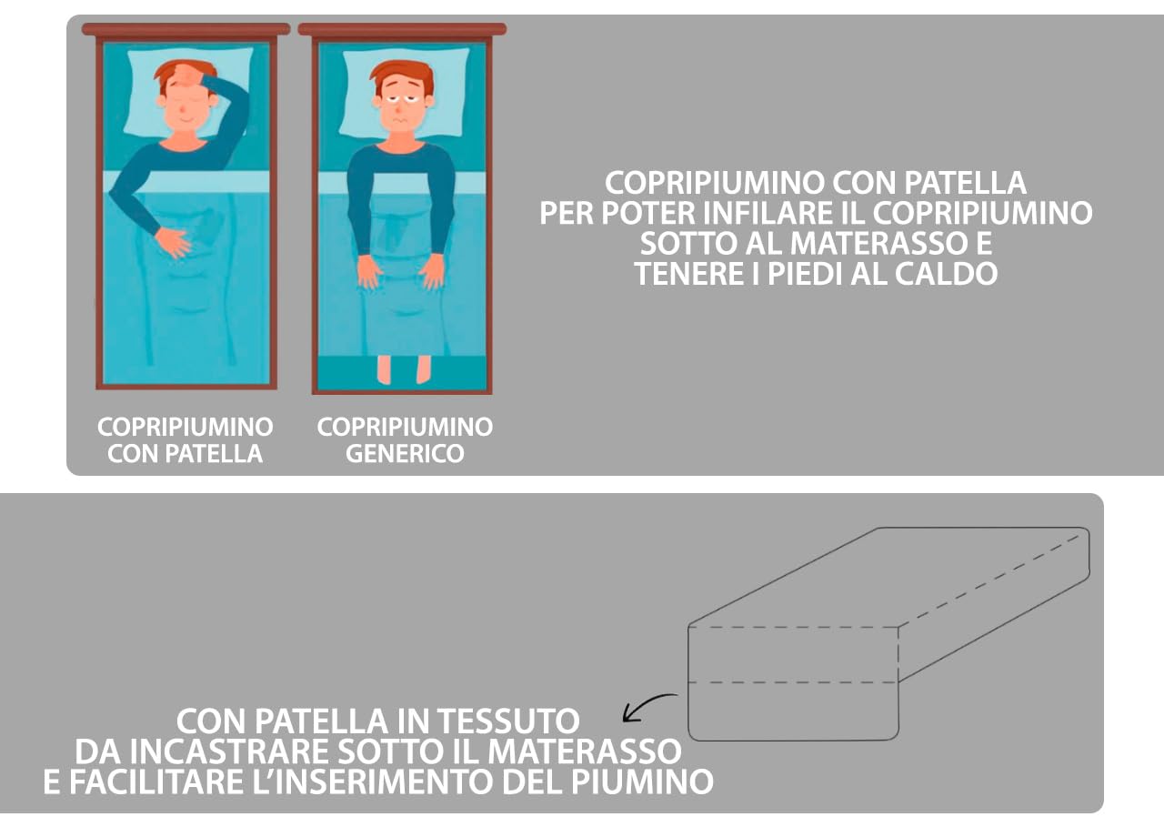BIANCHERIAWEB Copripiumino Sacco Piumone 100% Cotone Made in Italy Disegno Tirolo Stile Tirolese Alpino Montagna