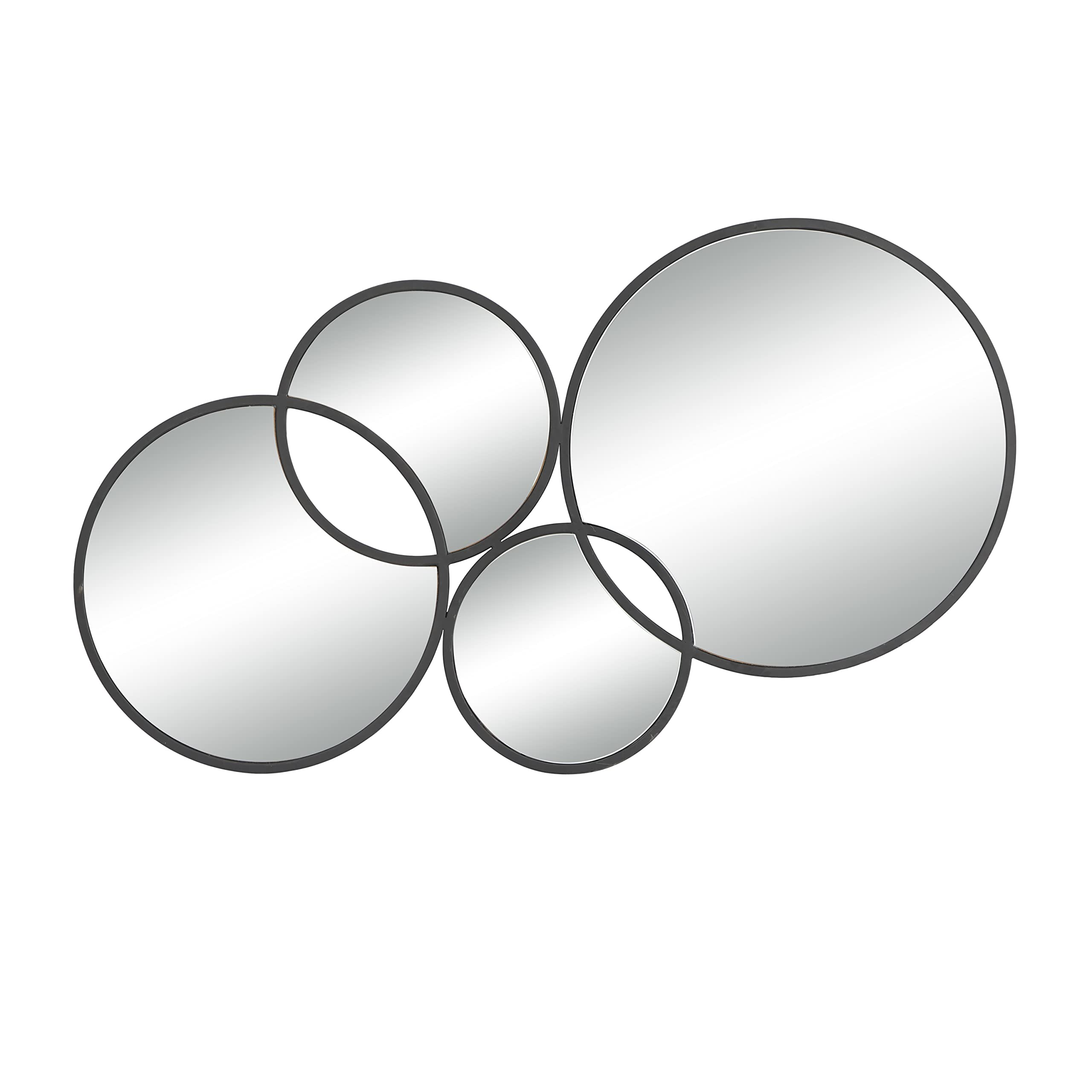 CosmoLiving by Cosmopolitan Modern Wood Cluster Wall Mirror, 58" x 1" x 31", Black