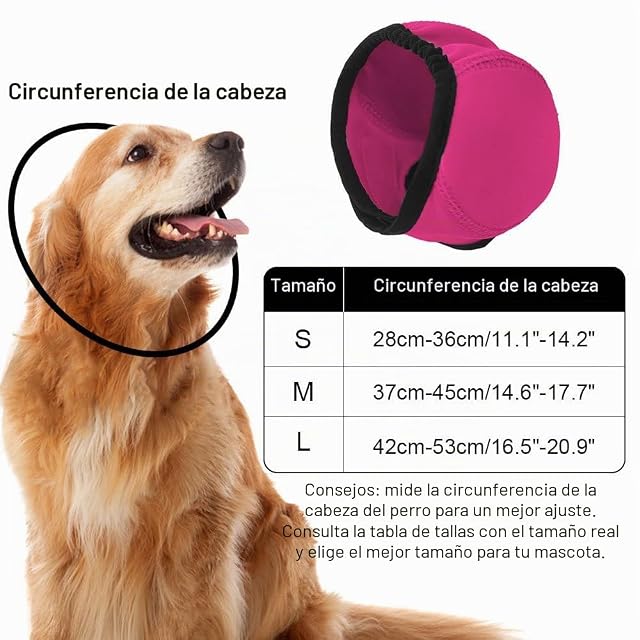 Foto 2 de 7 de MiOYOOW Protección de Orejas para Perro, Cubierta Ajustable para Cabeza de Perro, Cancelación de Ruido