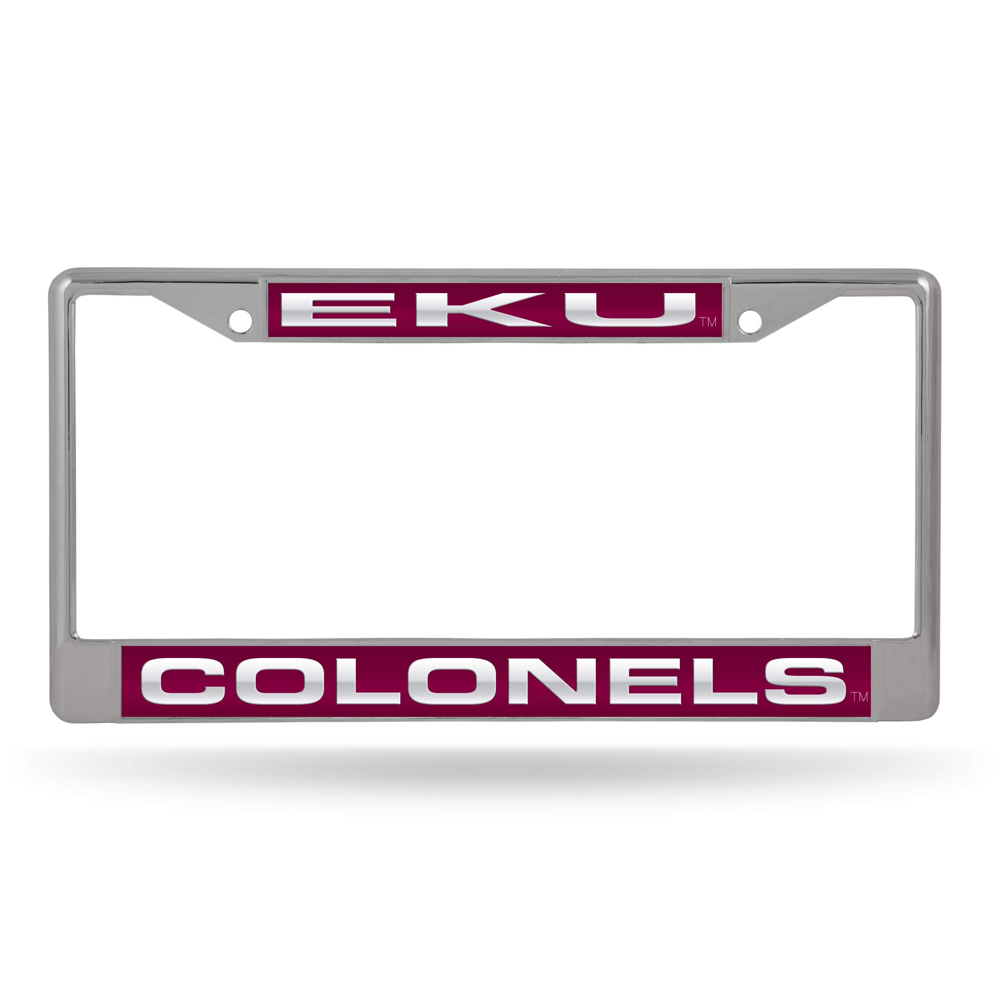 Rico Industries NCAA Eastern Kentucky Colonels Laser Cut Inlaid Standard Chrome License Plate Frame