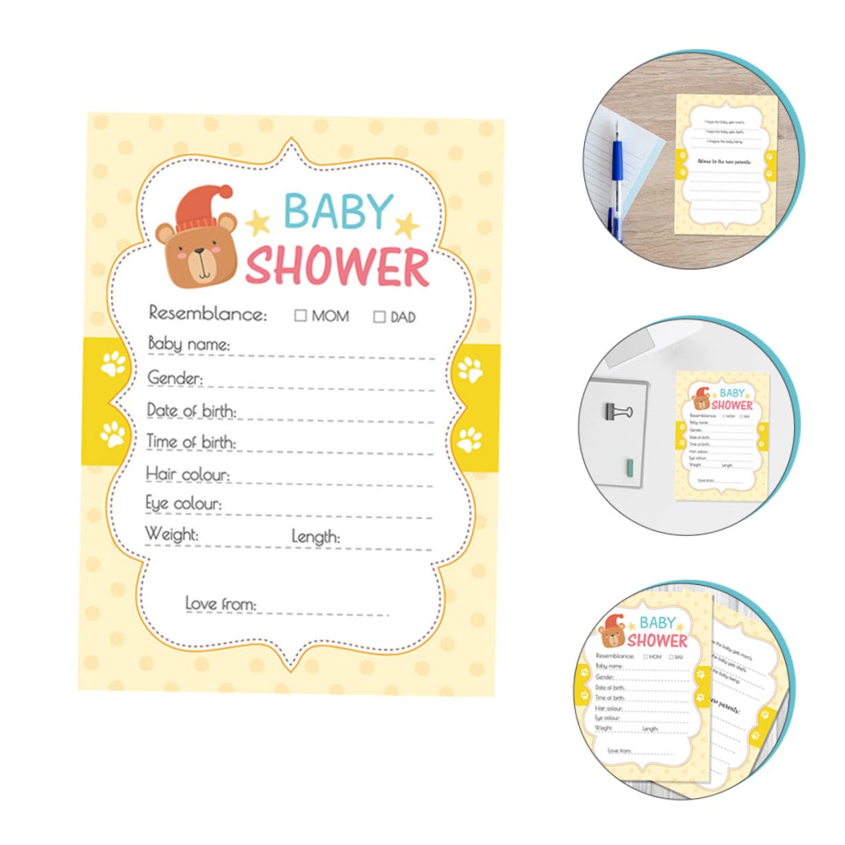 ULTECHNOVO 4 Sätze Shower Spielkarten Ratschläge Vorhersagen Für Eltern Geschlechtsneutrale Karten Für Babyparty Spaß Für Events 20 Stück * 4