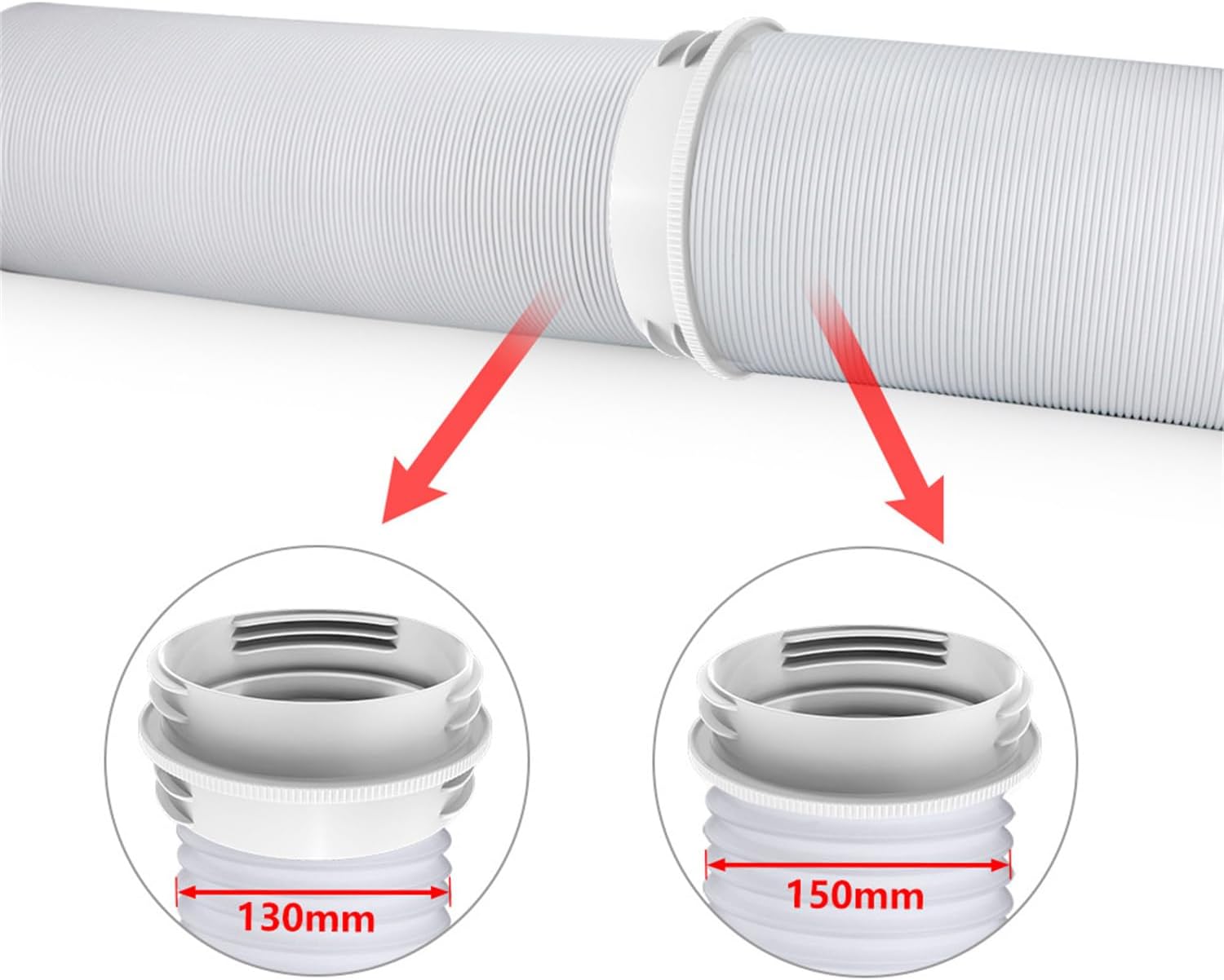 Portable Air Conditioning Hose Connector, Suitable For Clockwise And Counterclockwise AC Threaded Hose Extensions,Universal For 5.1Inch And 5.9Inch Diameter Air Conditioning Exhaust Hose Extensions