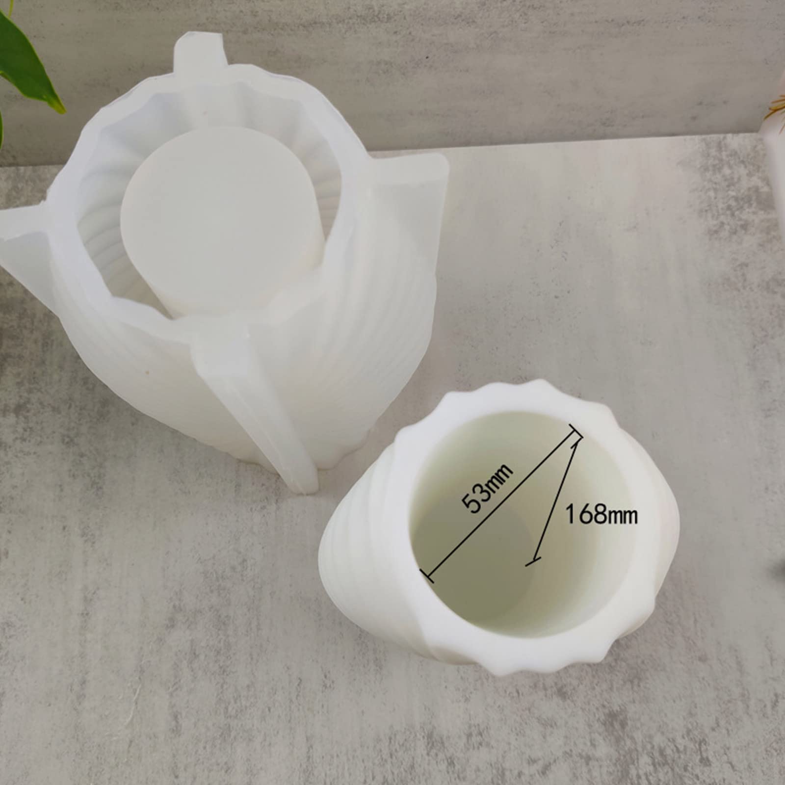 Molde de silicona con patrón de volantes, jarrón de epoxi, moldes de decoración de resina de silicona