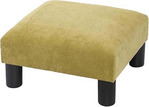 Joveco Taburete pequeño otomano, reposapiés cuadrado con patas de plástico antideslizantes, taburete moderno para mascotas para sofá, escritorio,
