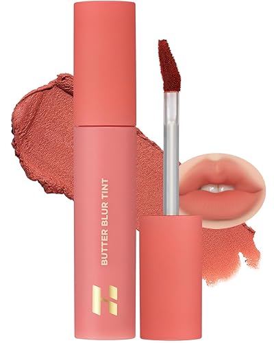 HOLIKA HOLIKA Butter Blur Lip Tint (04 ROSE) - Tinte labial mate coreano, labios ligeros de alta pigmentación, maquillaje de labios aterciopelado y