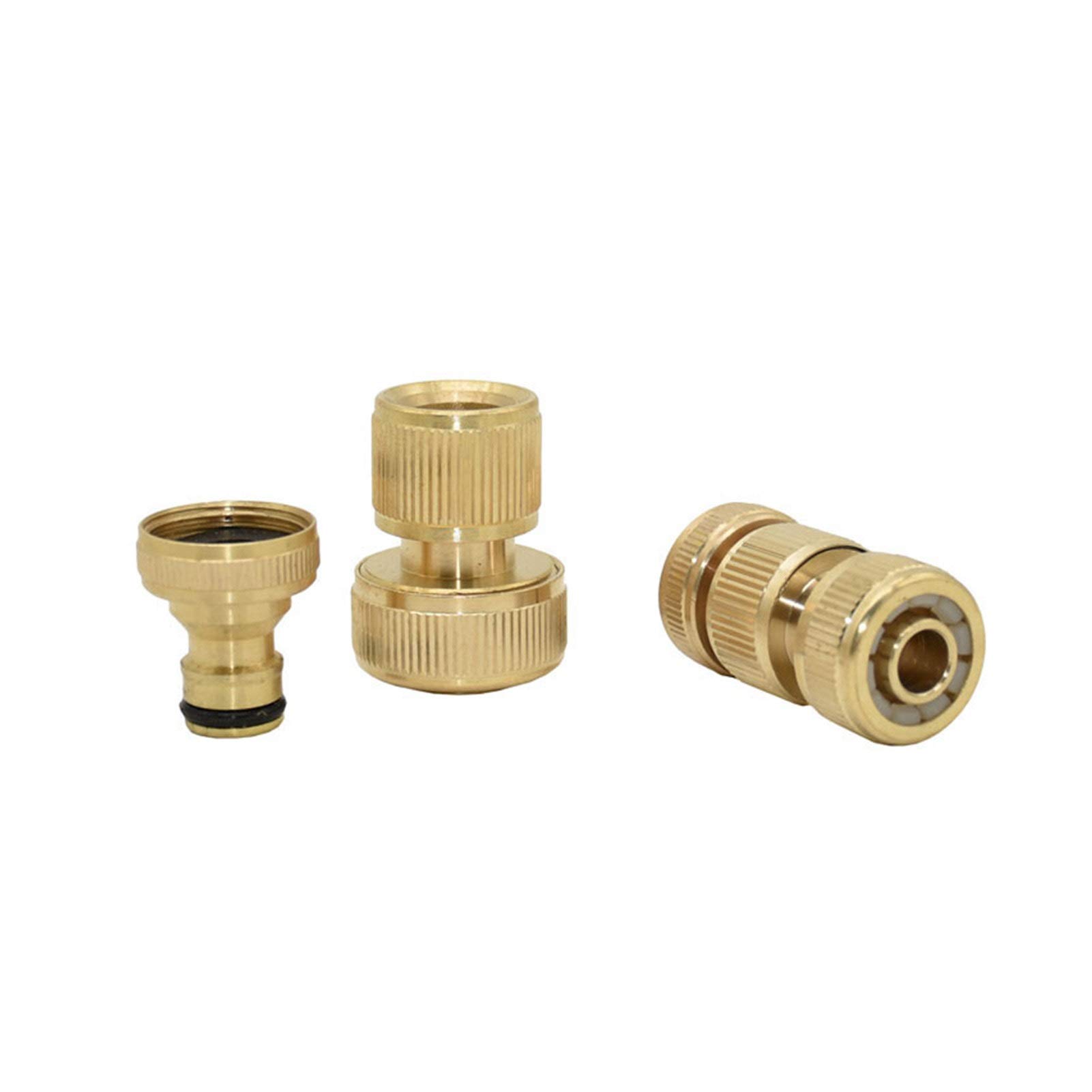 Szczelne złączki do węży rurowych Mosiądz żeński 3/4 do 3/4 1/2 wąż szybkie złącze miedź 16 mm 20 mm wąż ogrodowy mocowanie pistoletu na wodę 6 zestaw (kolor: wąż 3I4, średnica: 1/2 cala)