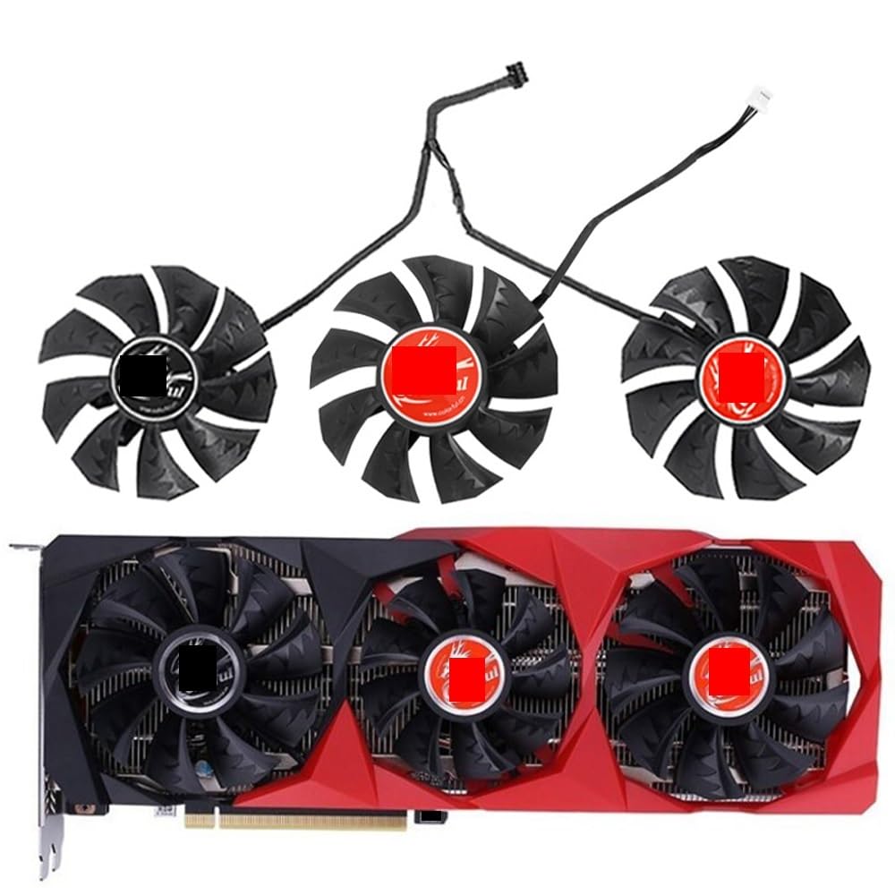 Graphics Card 87MM RTX3060 Cooler Fan Replacement for RTX 3060 3070 3080 Ti 3090 NB 12G-V Graphics Video Card Cooling Fan(Fan - 3PCS)