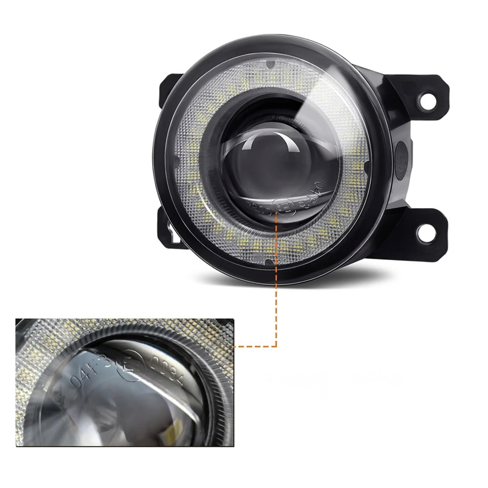 Faro Delantero Luz LED Antiniebla Coche H11 30W Lámpara Circulación Diurna DRL Con Ojo Ángel Para Nissan Para Safari Para Patrol Y61 Para Facelift 2005-2009 Faro Antiniebla(White and White)