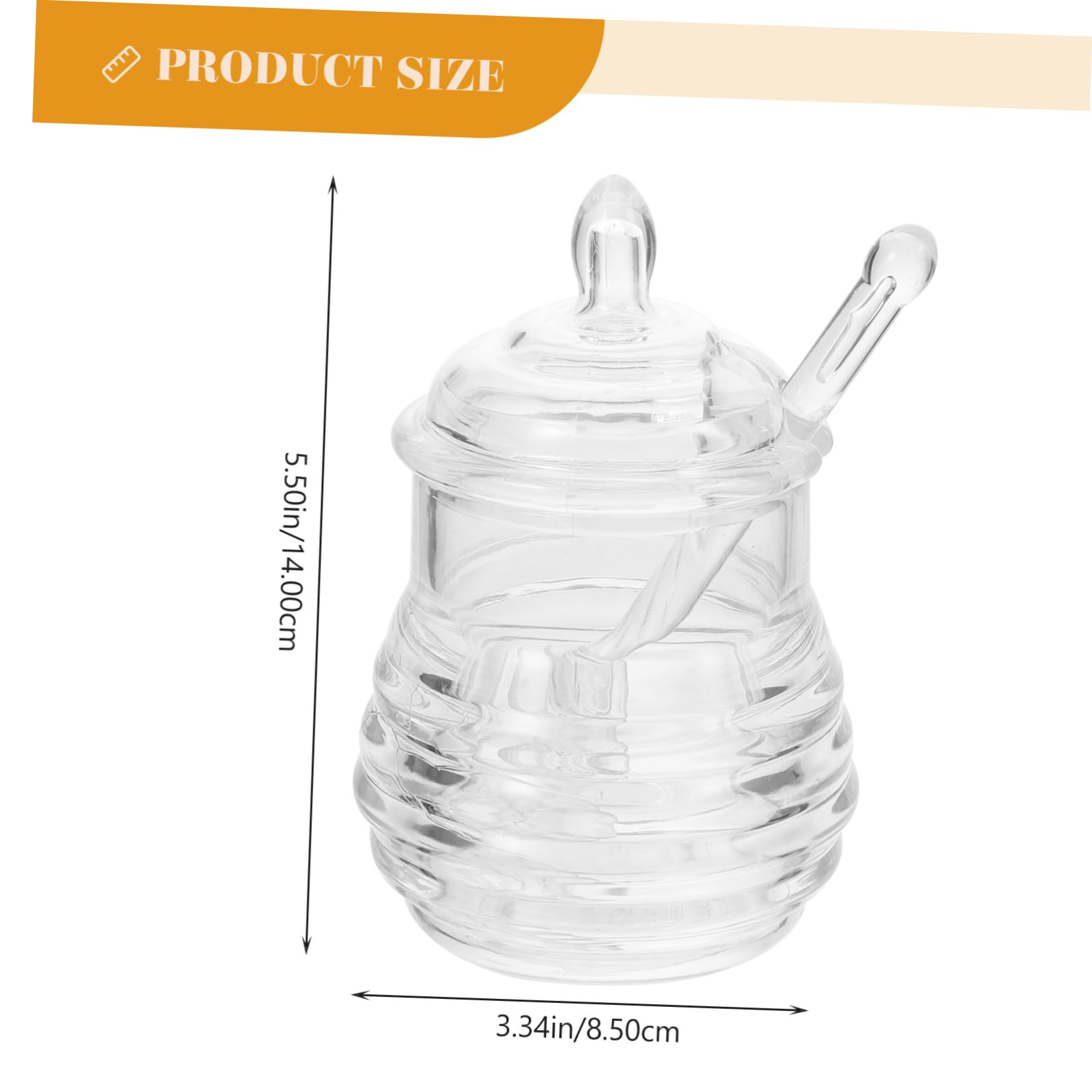 Ciieeo Honey Dispense Pot 245ml Honey Jar Dipper Plastic Honey Storage Lidded Honey Container