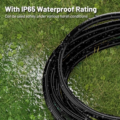 163 black indoor outdoor extension cord 10 ft waterproof heavy duty extension cord with 3 prong grounded plug13a 1625w 16awg sjtw flexible weatherproof power cable for offices gardens and lawns