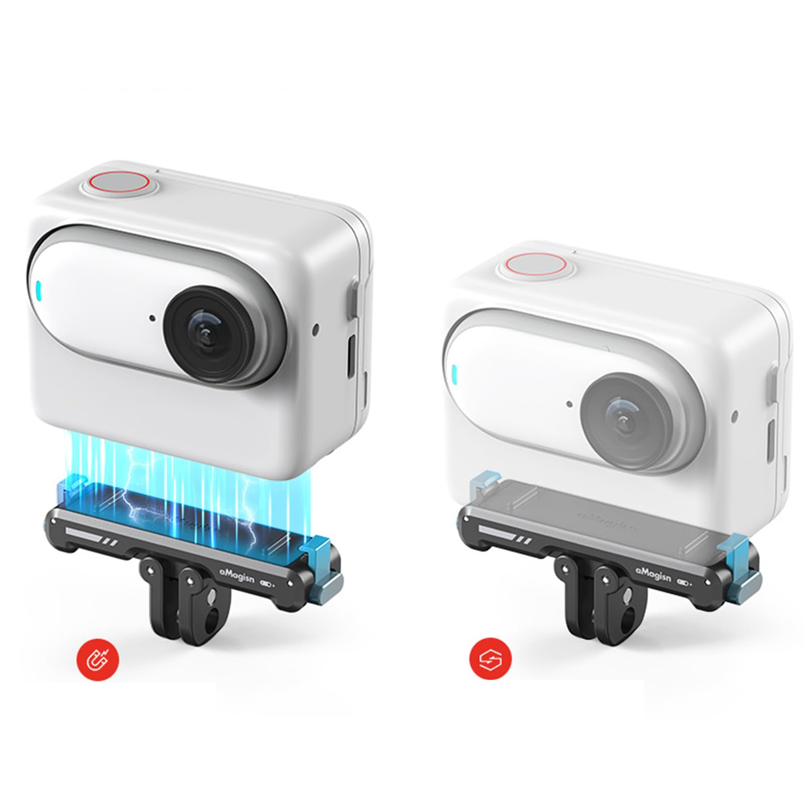 Soporte de montaje 360 GO 3 de liberación rápida de tornillo de 1/4 pulgadas adaptador de cámara deportiva, accesorios para trípode
