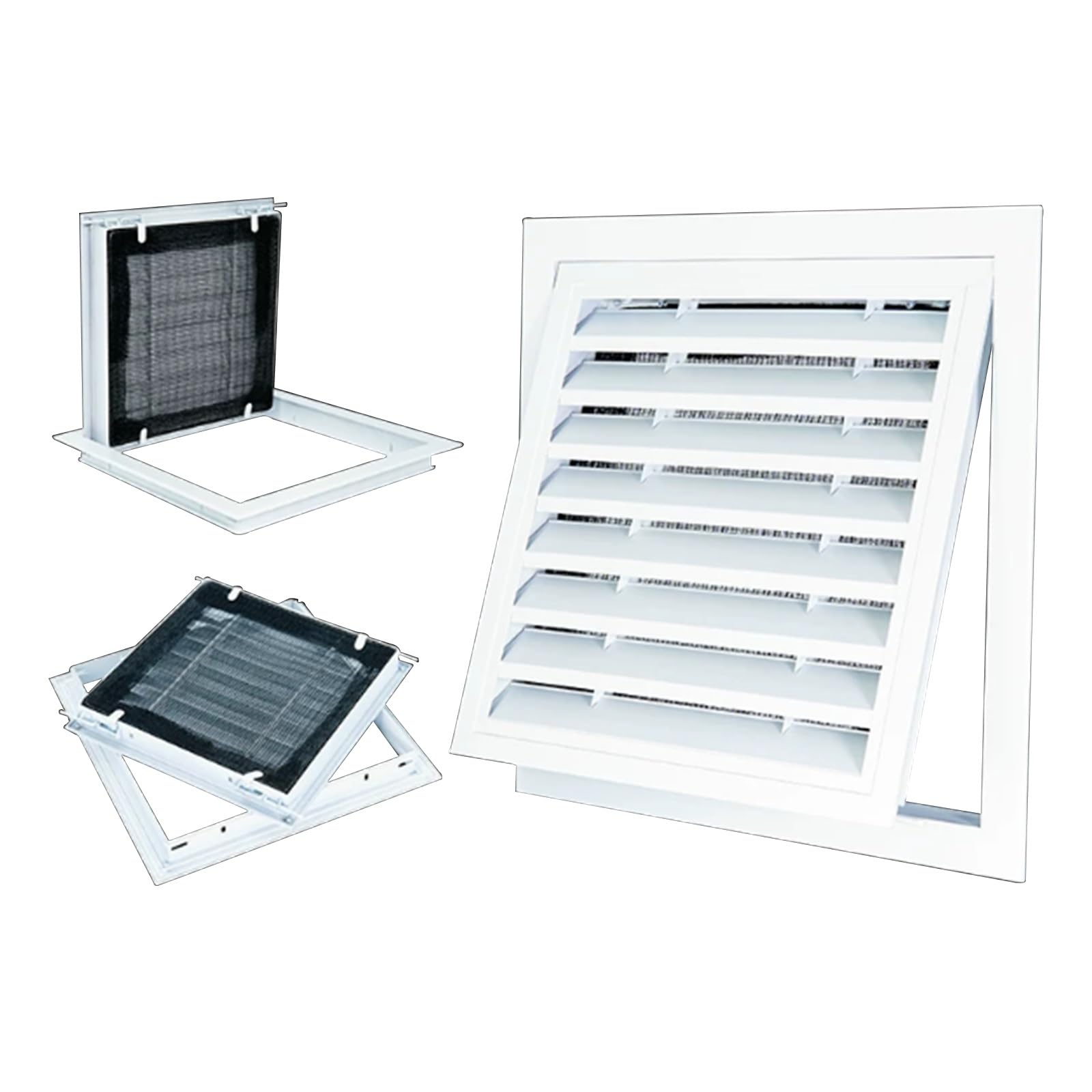 Soffit - Rejilla de ventilación de pared de metal, rejilla cuadrada de aluminio para el hogar o el baño, flujo de aire HVAC, ideal para áticos y cobertizos